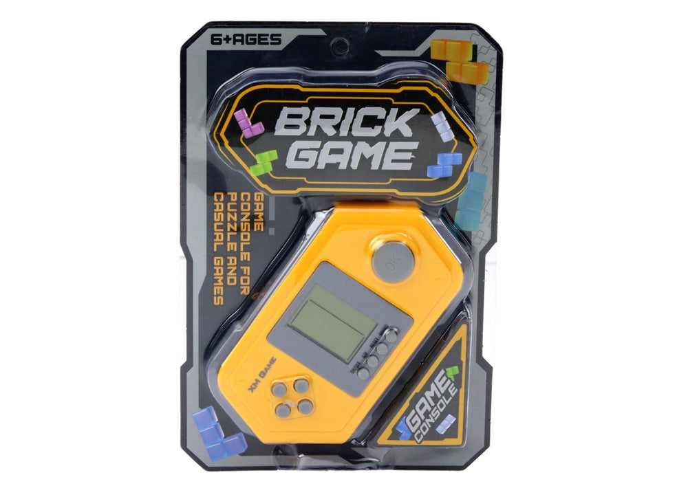 Elektroniskt Tetris Brick Game handhållen spelkonsol grå/gul