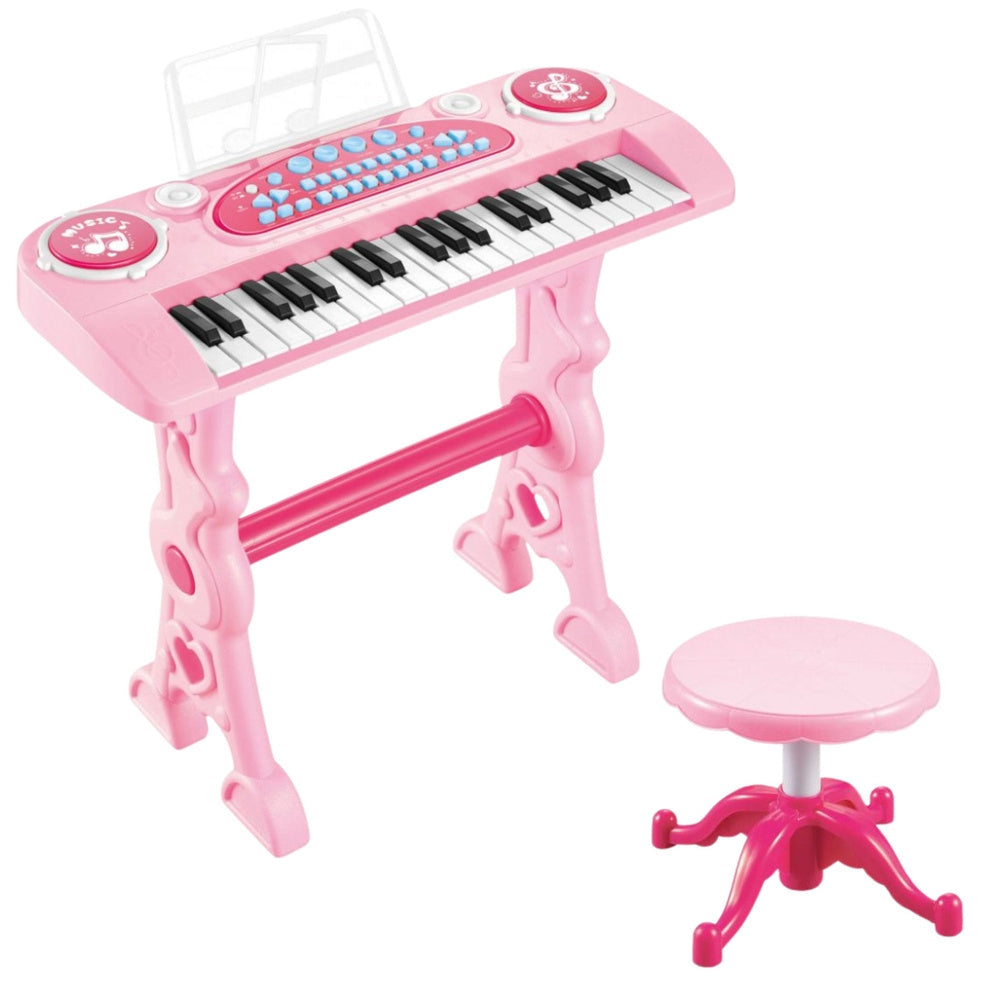Elektroniskt barnpiano 37 tangenter med mikrofon och stol