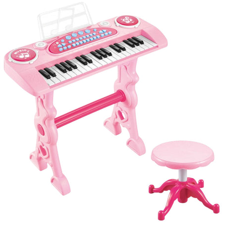 Elektroniskt barnpiano 37 tangenter med mikrofon och stol
