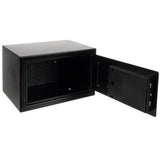 Elektroniskt värdeskåp 10L med kod och nyckel, svart stål 20x31x20 cm