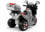 Elmotorcykel för barn 3+ 6V batteridriven 3-hjul silver