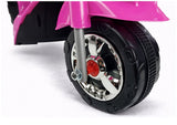 Elmotorcykel för barn 3+ rosa 6V 3-hjul LED 4 km/h