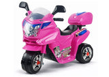 Elmotorcykel för barn 3+ rosa 6V 3-hjul LED 4 km/h