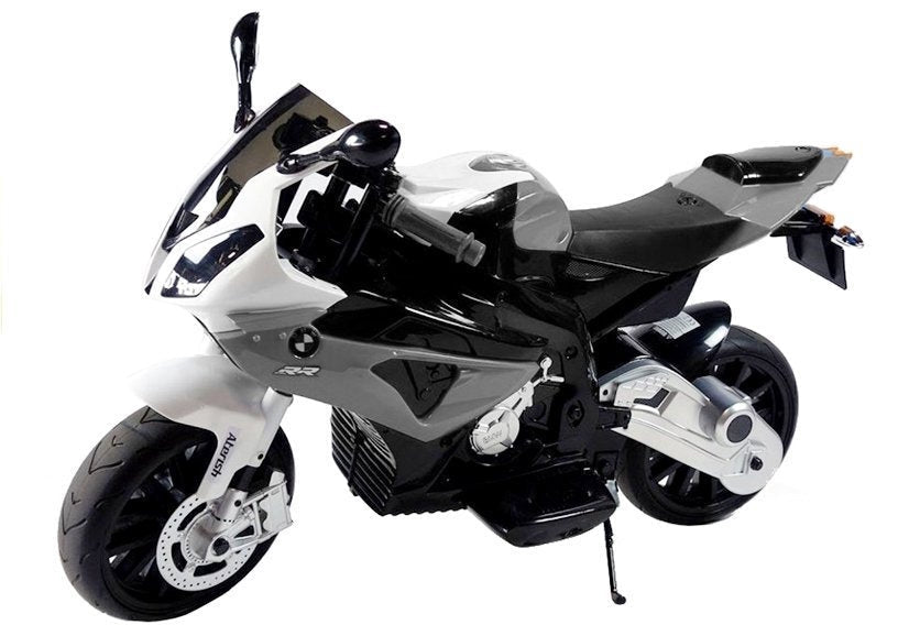 Elmotorcykel för barn BMW S1000RR 12V 45W silver med fjärrkontroll