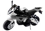Elmotorcykel för barn BMW S1000RR 12V 45W silver med fjärrkontroll