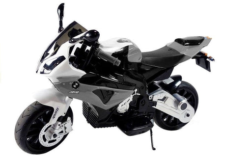 Elmotorcykel för barn BMW S1000RR 12V 45W silver med fjärrkontroll