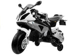 Elmotorcykel för barn BMW S1000RR 12V 45W silver med fjärrkontroll