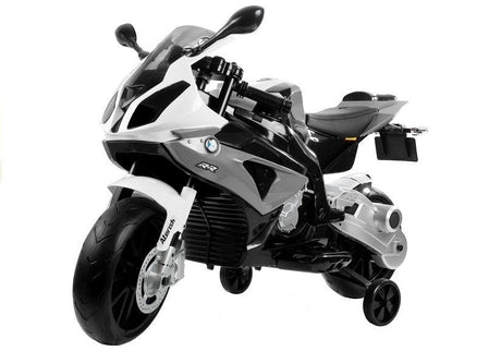 Elmotorcykel för barn BMW S1000RR 12V 45W silver med fjärrkontroll