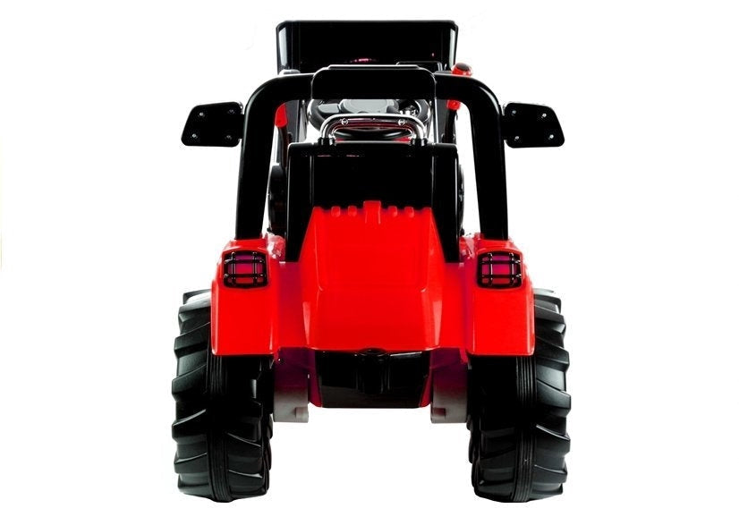 Eltraktor för barn 12V med grävarm och 2.4G fjärrkontroll röd
