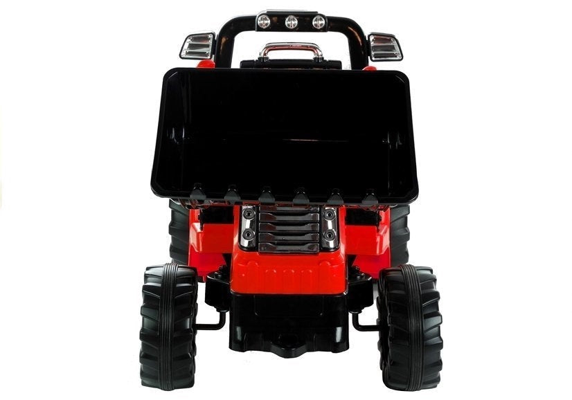 Eltraktor för barn 12V med grävarm och 2.4G fjärrkontroll röd
