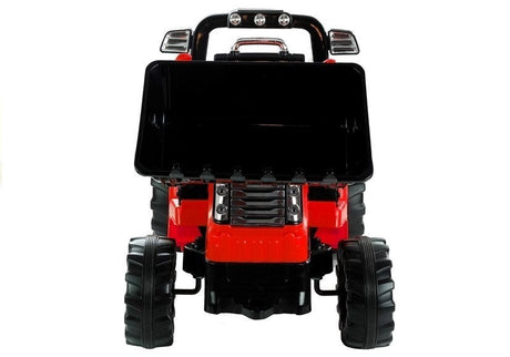 Eltraktor för barn 12V med grävarm och 2.4G fjärrkontroll röd