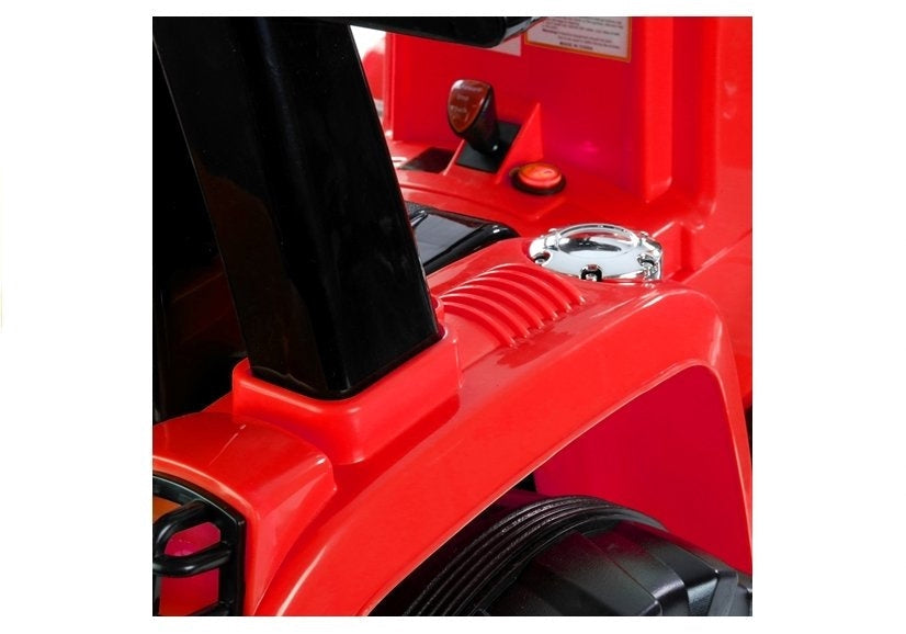 Eltraktor för barn 12V med grävarm och 2.4G fjärrkontroll röd