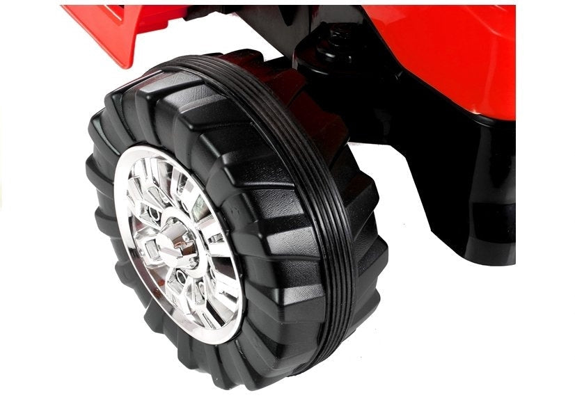 Eltraktor för barn 12V med grävarm och 2.4G fjärrkontroll röd