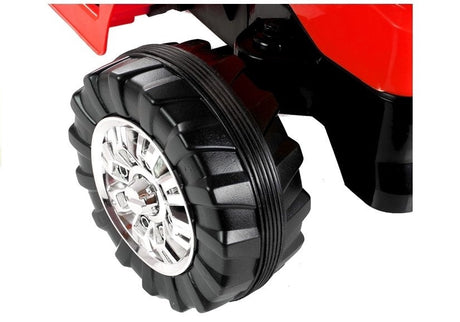 Eltraktor för barn 12V med grävarm och 2.4G fjärrkontroll röd