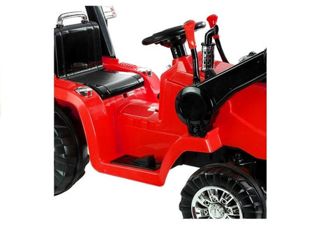 Eltraktor för barn 12V med grävarm och 2.4G fjärrkontroll röd