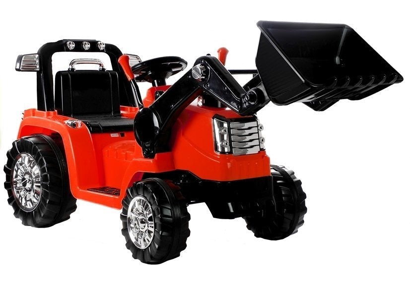 Eltraktor för barn 12V med grävarm och 2.4G fjärrkontroll röd