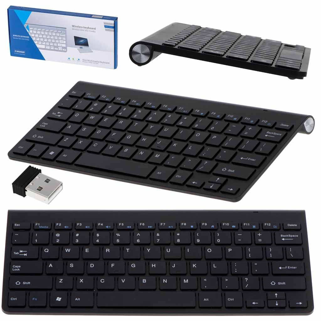 Eng Trådlöst tangentbord Utan ÅÄÖ 2.4GHz USB för Smart TV/PC/Mac/Android svart
