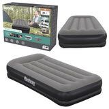 Enkel luftmadrass 191x97x36 cm med USB 5V pump & kudde 150 kg