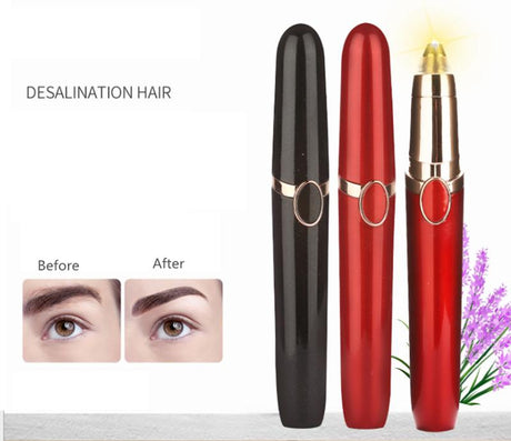 Epilator & trimmer för ansikte/ögonbryn/näsa/bikinilinje LED USB svart