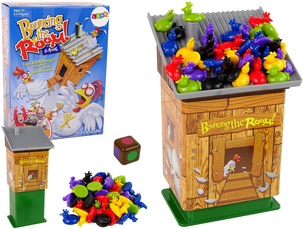 Exploding Chicken Coop färdighetsspel med exploderande hönshus, 2-4 spelare