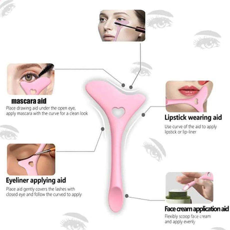 Eyeliner stencil mall i flexibelt material, återanvändbar, rosa