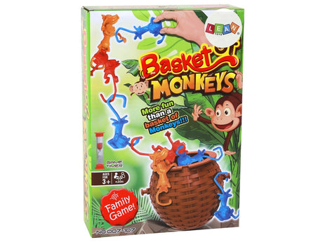 Falling Monkeys spel med korg och timglas, 24 apor, från 3 år