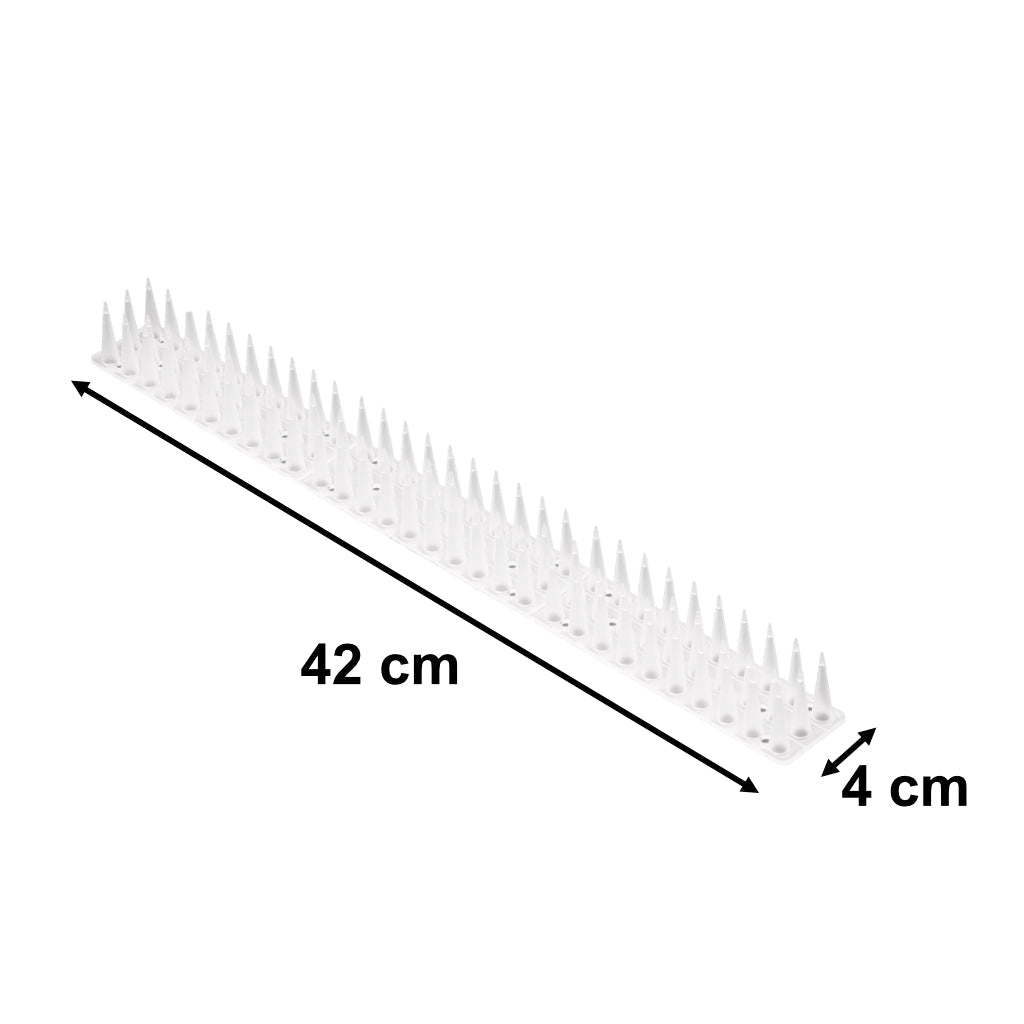 Fågelpiggar plast vit 8-pack 342 cm för balkong, fönsterbleck, räcke