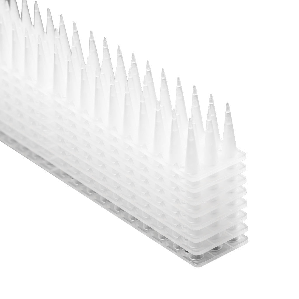 Fågelpiggar plast vit 8-pack 342 cm för balkong, fönsterbleck, räcke