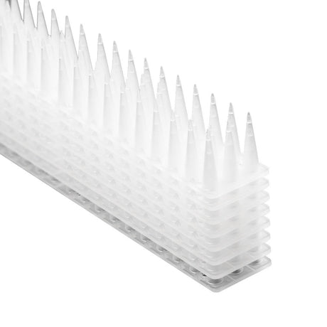 Fågelpiggar plast vit 8-pack 342 cm för balkong, fönsterbleck, räcke