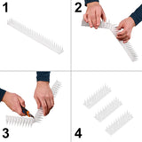 Fågelpiggar plast vit 8-pack 342 cm för balkong, fönsterbleck, räcke