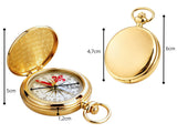 Fickkompass i metall guld 360° med lock 6x1,2 cm