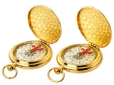 Fickkompass i metall guld 360° med lock 6x1,2 cm