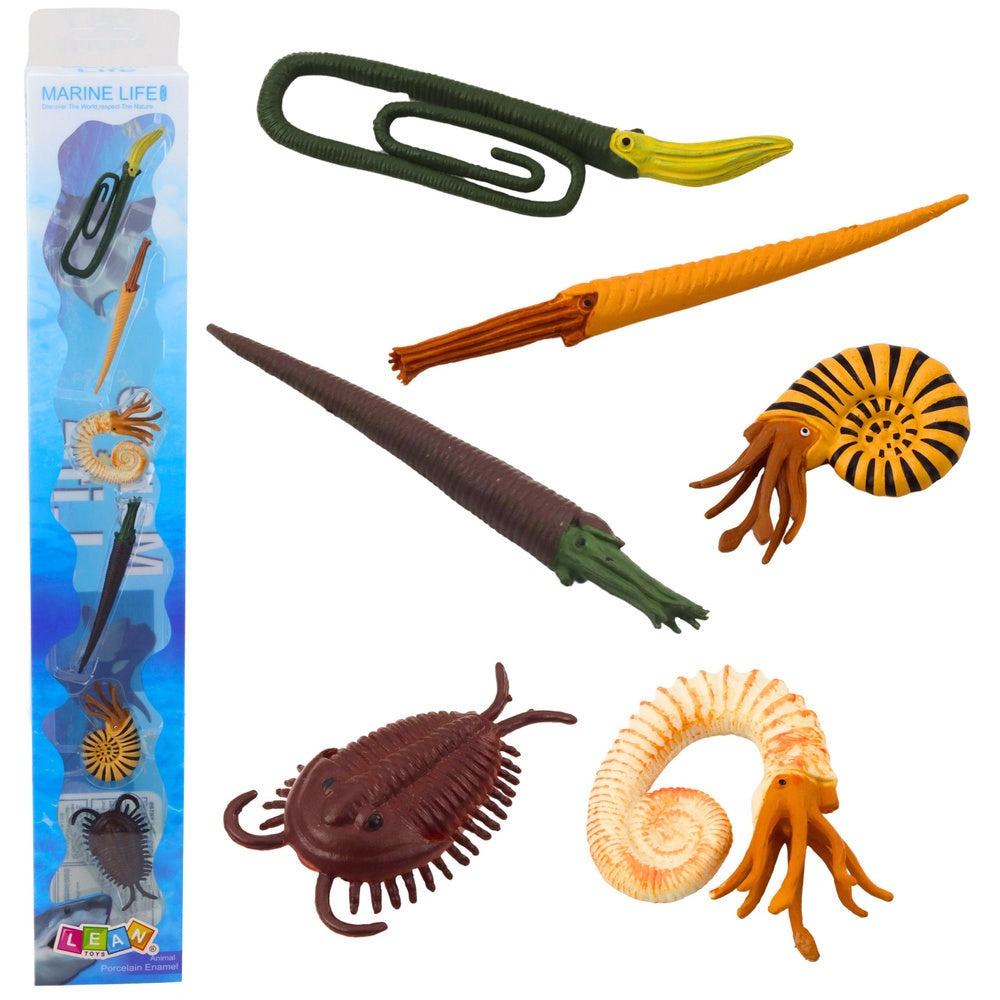 Figurset förhistoriska havsdjur 6-pack plastfigurer 6–9 cm