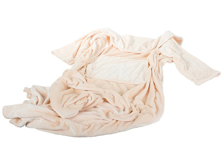 Filt med ärmar i fleece 200x140 cm beige universal storlek