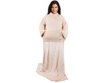 Filt med ärmar i fleece 200x140 cm beige universal storlek