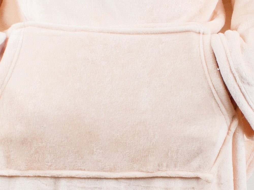 Filt med ärmar i fleece 200x140 cm beige universal storlek