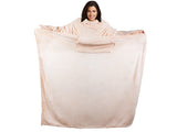 Filt med ärmar i fleece 200x140 cm beige universal storlek