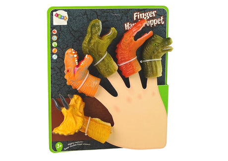 Fingerdockor dinosaurier i gummi 5-pack, 3+ år