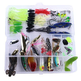 Fiskedragset 110 delar i box – wobbler, skeddrag, jiggar, krokar