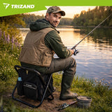 Fiskestol 3-i-1 med ryggsäck och kylväska 15L fällbar 150 kg