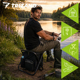 Fiskestol 3-i-1 med ryggsäck och kylväska 15L fällbar 150 kg