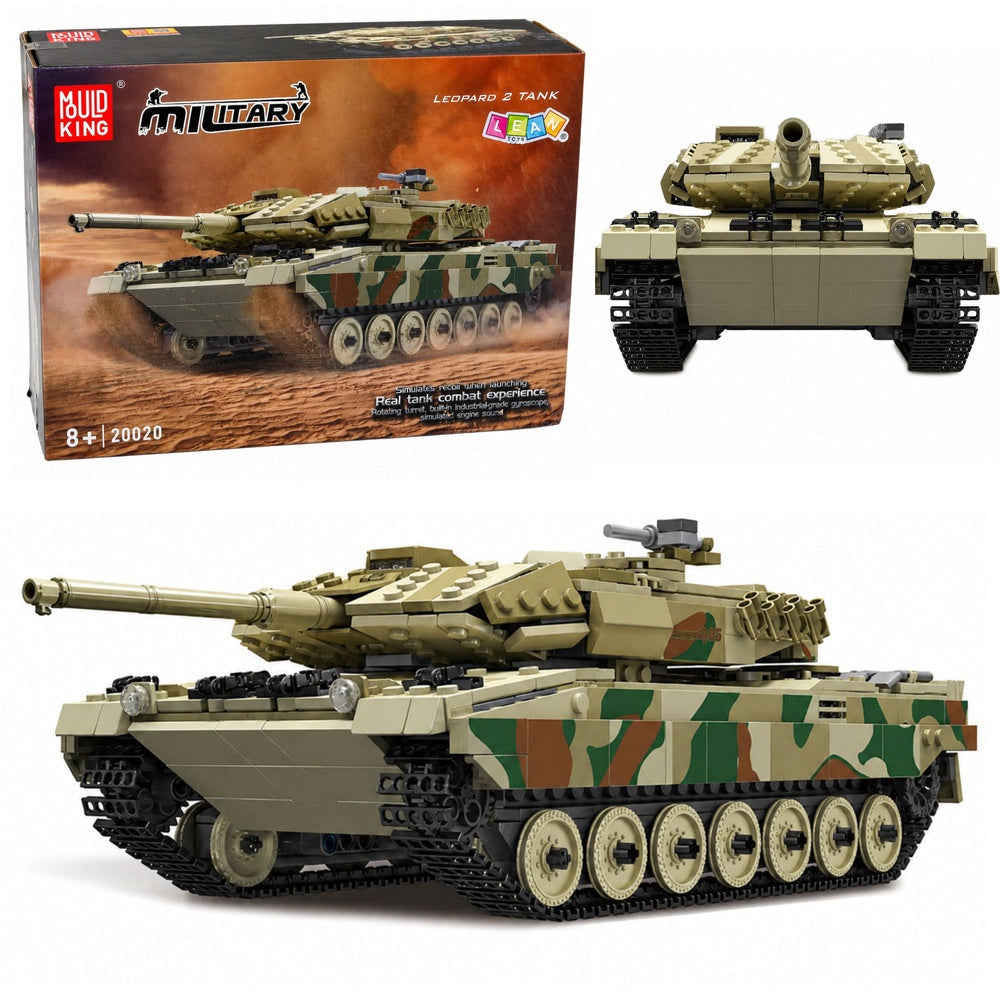 Fjärrstyrd Leopard stridsvagn byggset 1100 delar appstyrning 35,4 cm