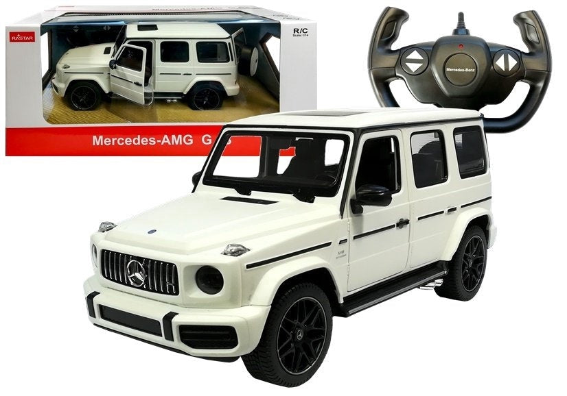 Fjärrstyrd Mercedes G63 off-road bil 1:14 med LED, 2.4 GHz vit