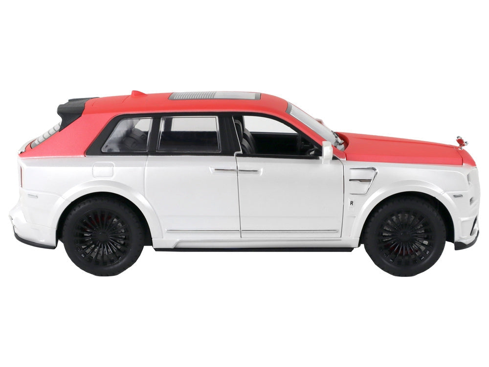 Fjärrstyrd RC-bil 1:20 med ljus/ljud, uppladdningsbart batteri, vit/röd