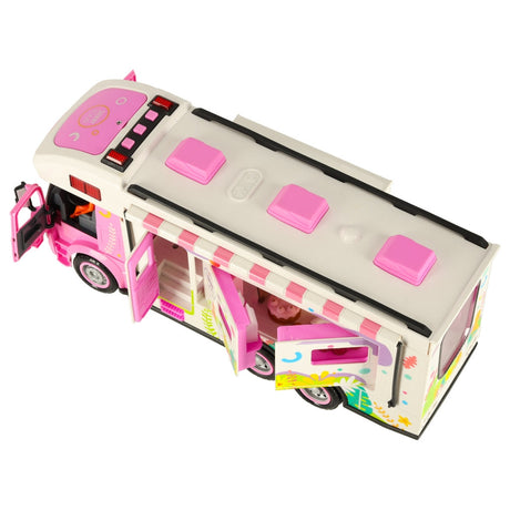 Fjärrstyrd RC-husbil food truck 2.4 GHz med ljus/ljud rosa set