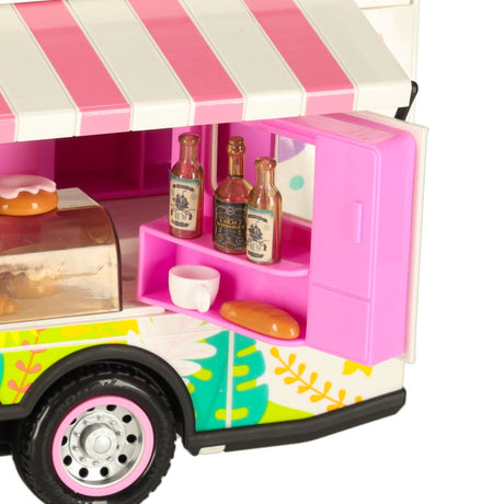 Fjärrstyrd RC-husbil food truck 2.4 GHz med ljus/ljud rosa set