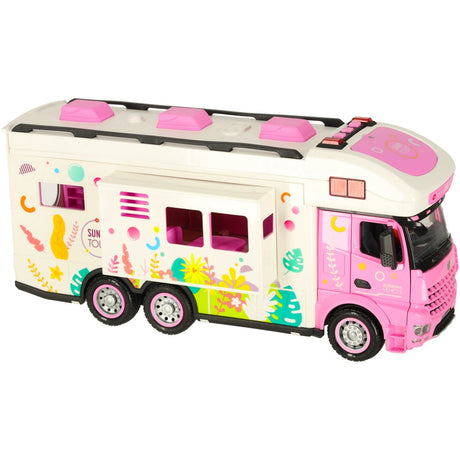 Fjärrstyrd RC-husbil food truck 2.4 GHz med ljus/ljud rosa set