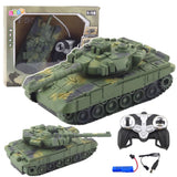 Fjärrstyrd RC-tank T90 1:18 27 MHz 360° torn Li-ion USB-laddning