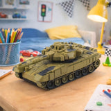 Fjärrstyrd RC-tank T90 1:18 27 MHz 360° torn USB-laddning