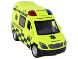 Fjärrstyrd ambulans leksaksbil med ljus och siren 22 cm gul